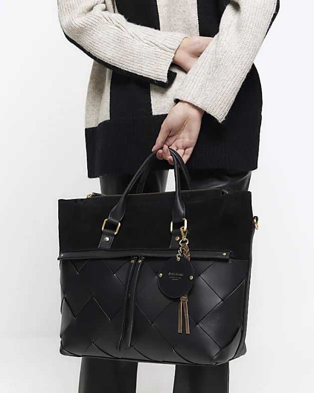 River Island leather weave shopper bag< Bags, Purses & Luggage