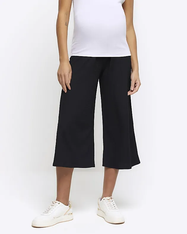 River Island maternity crop wide leg trousers< Maternity
