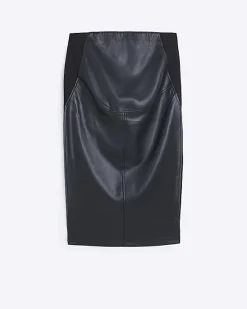 River Island maternity faux leather mix pencil skirt< Maternity