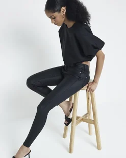 River Island mid rise skinny coated jeans< Jeans