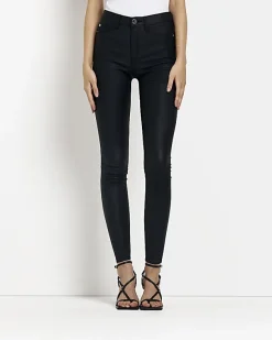 River Island Molly coated mid rise skinny jeans< Jeans