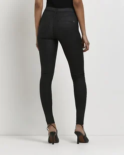 River Island Molly coated mid rise skinny jeans< Jeans