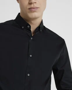 River Island muscle fit long sleeve shirt< Shirts