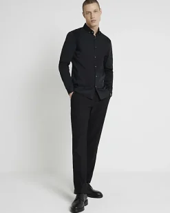 River Island muscle fit long sleeve shirt< Shirts