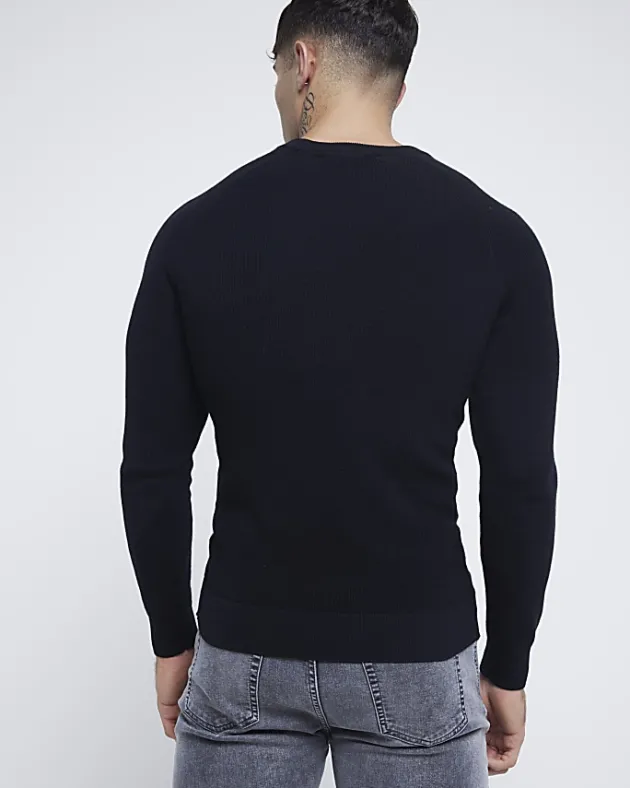 River Island muscle fit rib jumper< Jumpers & Cardigans