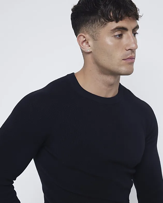 River Island muscle fit rib jumper< Jumpers & Cardigans