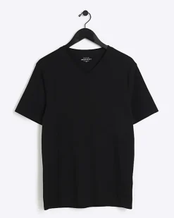 River Island muscle fit V neck t-shirt< Essentials