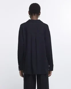 River Island oversized shirt with linen< Co-ord Sets