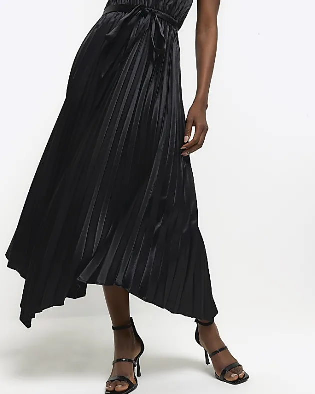River Island pleated asymmetric midi dress< Dresses