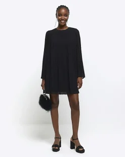 River Island plisse long sleeve shift mini dress< Dresses