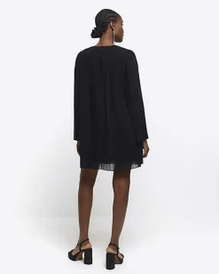River Island plisse long sleeve shift mini dress< Dresses