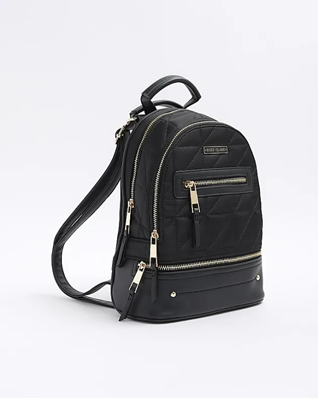 River Island Quilted Zip Backpack< Bags, Purses & Luggage
