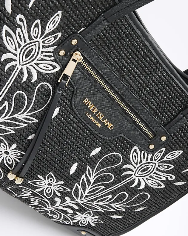 River Island raffia embroidered tote bag< Bags, Purses & Luggage
