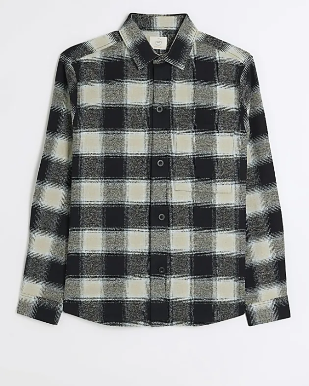 River Island regular fit check long sleeve shirt< Shirts