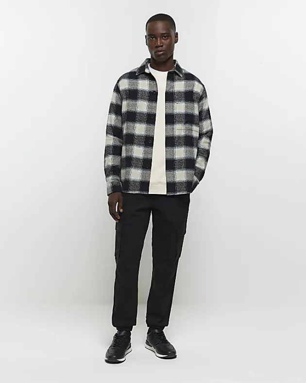 River Island regular fit check long sleeve shirt< Shirts