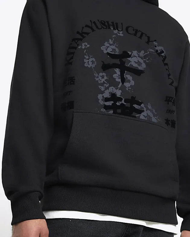 River Island regular fit graphic hoodie< Hoodies & Sweatshirts