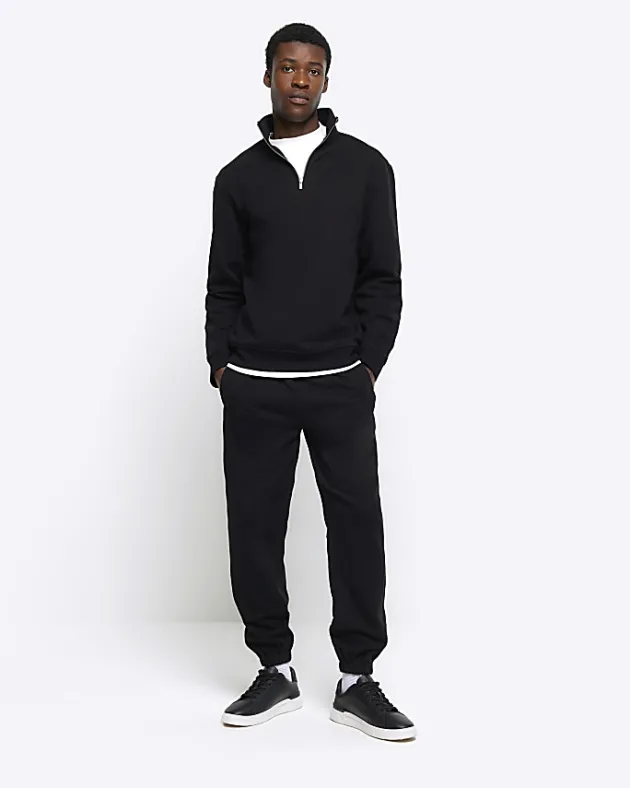 River Island regular fit half zip sweatshirt< Hoodies & Sweatshirts