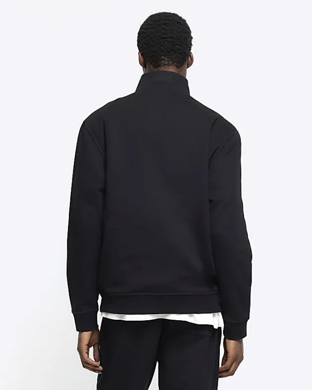 River Island regular fit half zip sweatshirt< Hoodies & Sweatshirts