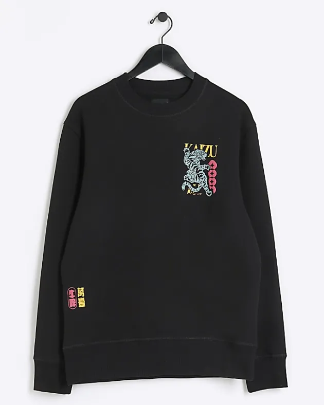 River Island regular fit Japanese tiger sweatshirt< Hoodies & Sweatshirts