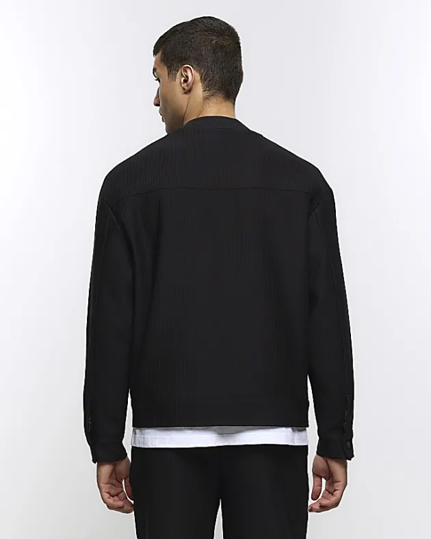 River Island regular fit plisse zip bomber jacket< Matching Sets