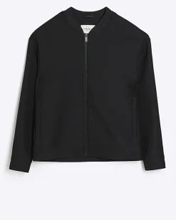 River Island regular fit plisse zip bomber jacket< Matching Sets