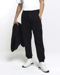 River Island regular fit rib panel joggers< Joggers