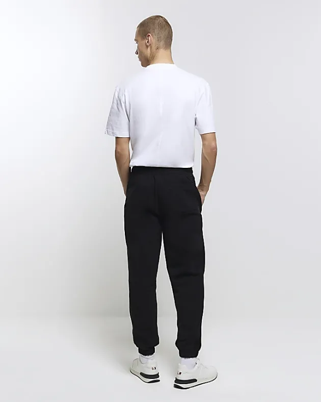 River Island regular fit rib panel joggers< Joggers