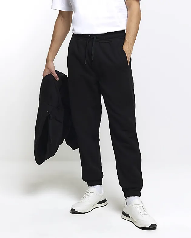 River Island regular fit rib panel joggers< Joggers