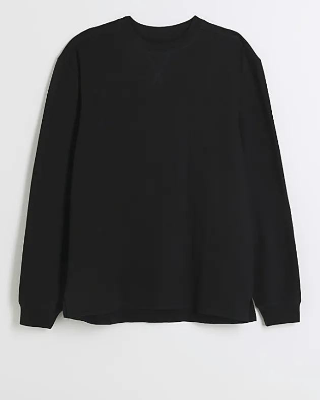 River Island regular fit rib sweatshirt< Hoodies & Sweatshirts