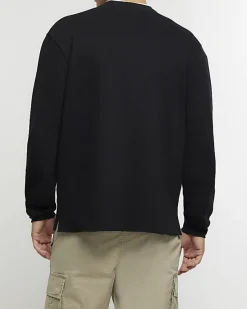 River Island regular fit rib sweatshirt< Hoodies & Sweatshirts