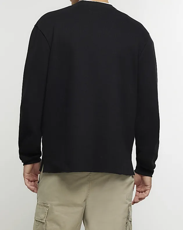 River Island regular fit rib sweatshirt< Hoodies & Sweatshirts