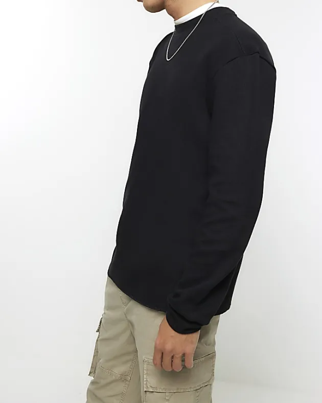 River Island regular fit rib sweatshirt< Hoodies & Sweatshirts
