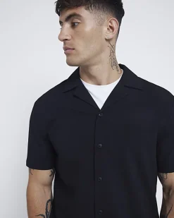 River Island Regular Fit Seersucker Revere Shirt< Shirts