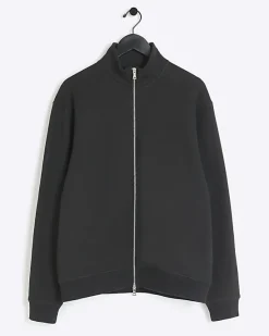 River Island regular fit zip up funnel sweatshirt< Hoodies & Sweatshirts