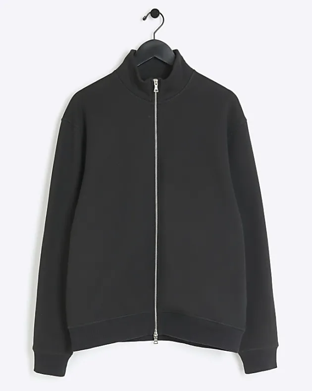 River Island regular fit zip up funnel sweatshirt< Hoodies & Sweatshirts