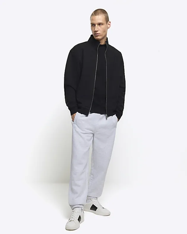 River Island regular fit zip up funnel sweatshirt< Hoodies & Sweatshirts