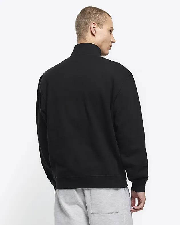 River Island regular fit zip up funnel sweatshirt< Hoodies & Sweatshirts