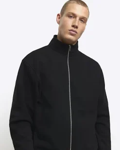 River Island regular fit zip up funnel sweatshirt< Hoodies & Sweatshirts