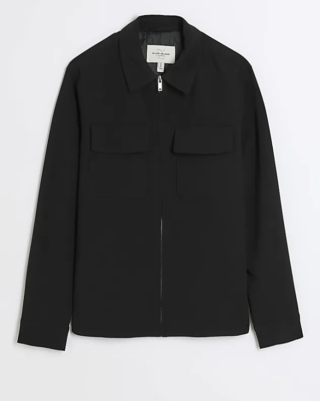 River Island regular fit zip up smart shacket< Shirts