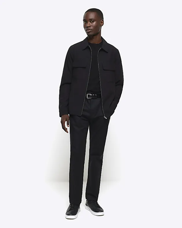 River Island regular fit zip up smart shacket< Shirts