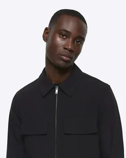 River Island regular fit zip up smart shacket< Shirts