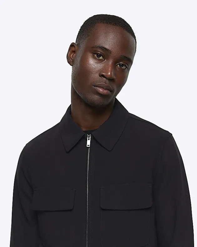 River Island regular fit zip up smart shacket< Shirts