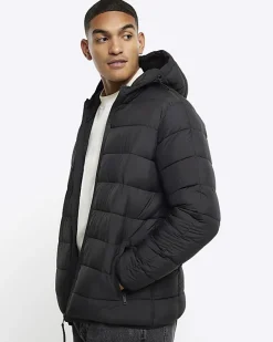 River Island regular hooded quilted puffer jacket< Essentials
