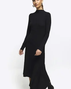River Island rib asymmetric bodycon midi dress< Dresses