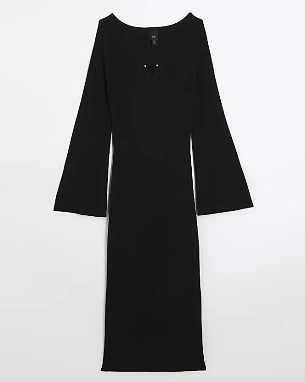 River Island rib long sleeve bodycon midi dress< Dresses