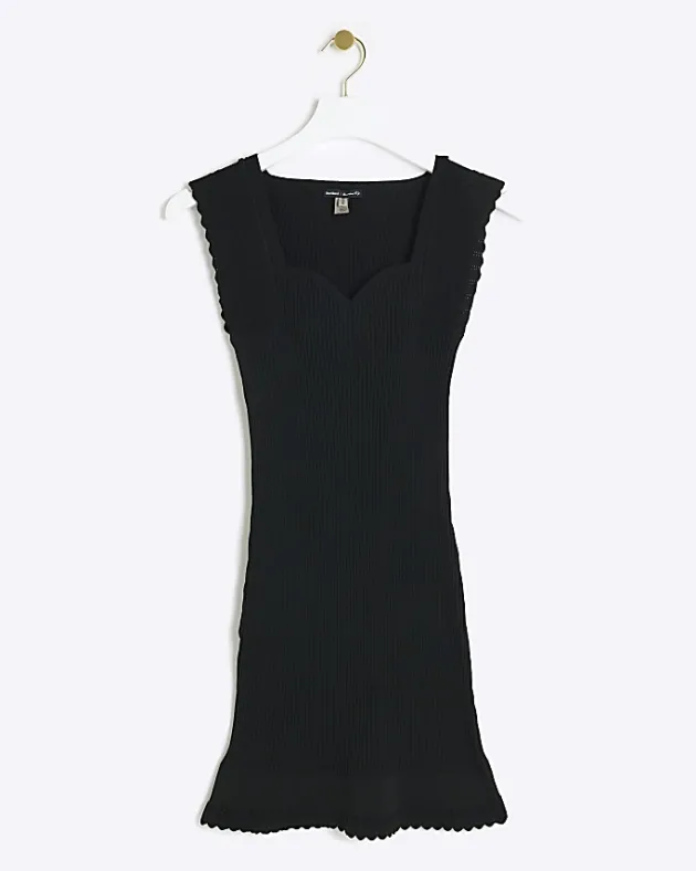 River Island rib peplum hem bodycon mini dress< Dresses