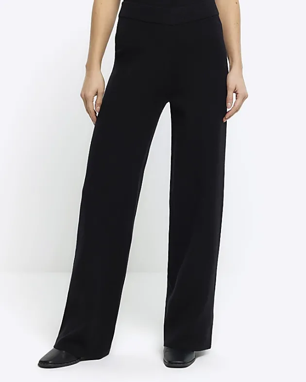 River Island rib wide leg trousers< Trousers