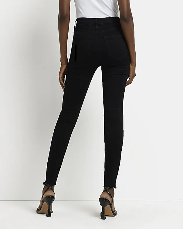 River Island ripped high waisted skinny jeans< Jeans