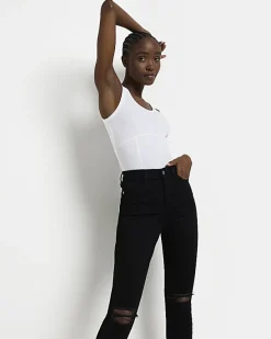 River Island ripped high waisted skinny jeans< Jeans