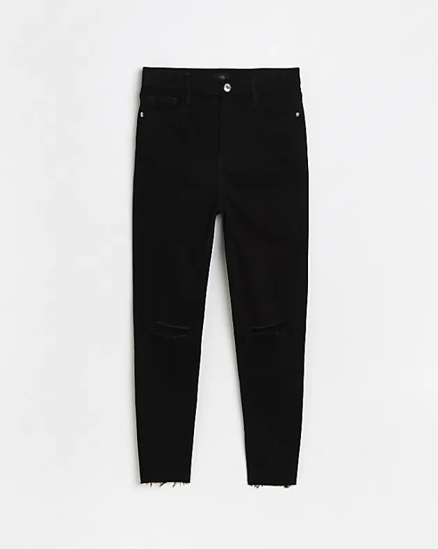 River Island ripped high waisted skinny jeans< Jeans